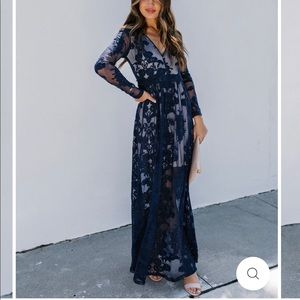 Vici long sleeve lace maxi dress